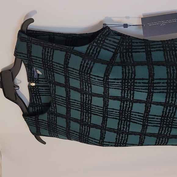 Tommy Hilfiger Women's Holiday Velvet Gingham Spruce and Black Color Dress - Picture 10 of 17